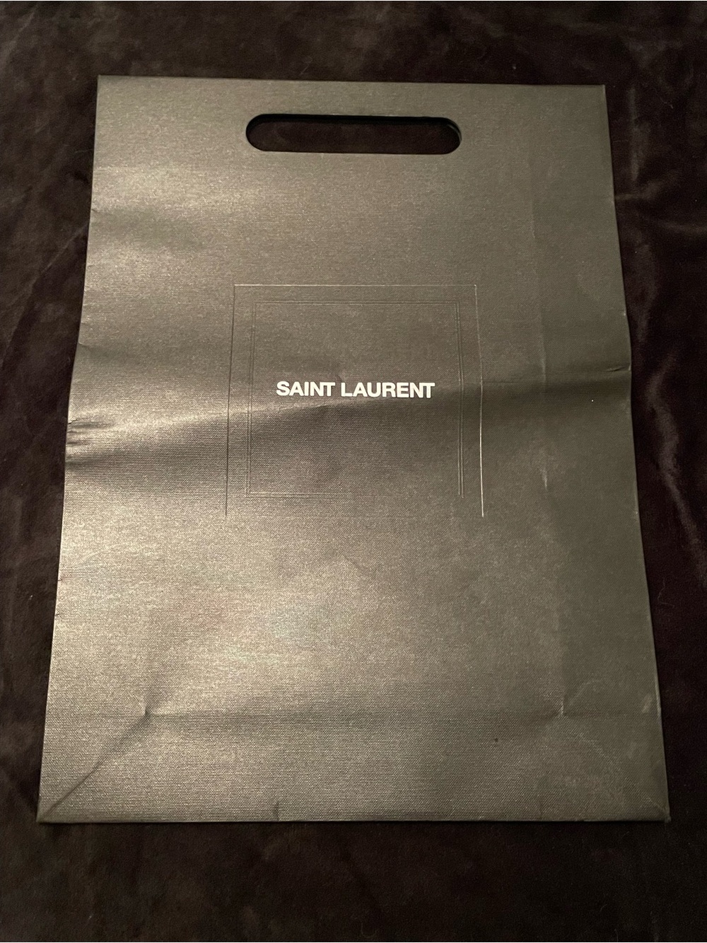 Saint Laurent Black Die-Cut Handle Shopping Bag